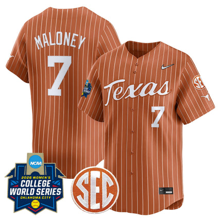 Men's size - Texas Longhorns Softball 2026 World Series (WCWS) Vapor Premier Limited Jersey - All Stitched