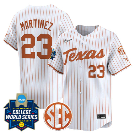 Men's size - Texas Longhorns Softball 2026 World Series (WCWS) Vapor Premier Limited Jersey - All Stitched