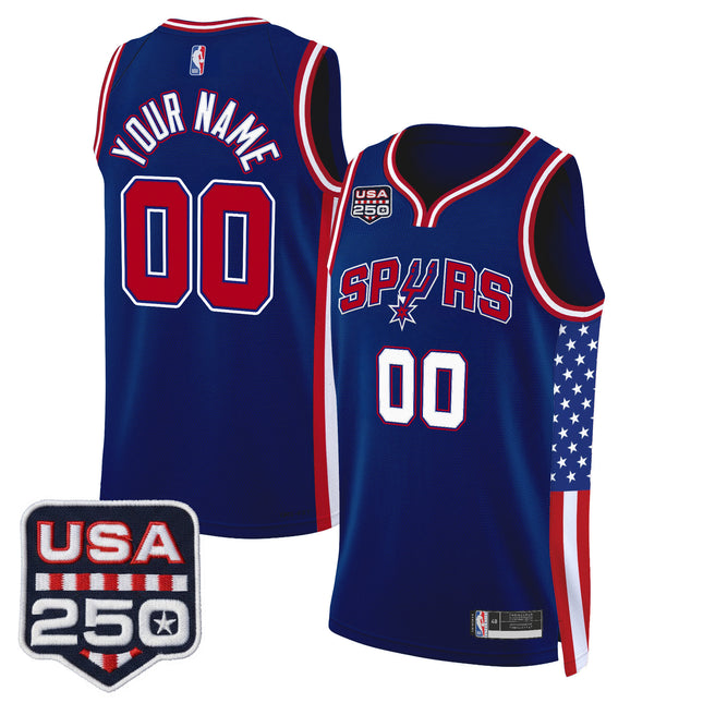 San Antonio Spurs "America 250 Edition" Custom Swingman Jersey - All Stitched
