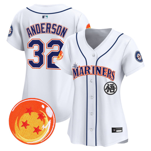 Women's Seattle Mariners x Dragon Ball Vapor Premier Limited Jersey - All Stitched