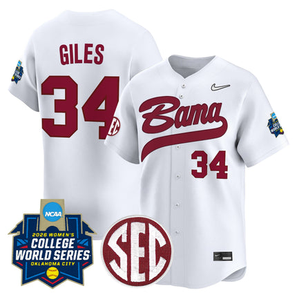 Men's Size - Alabama Softball 2026 World Series (WCWS) Vapor Premier Limited Jersey - All Stitched