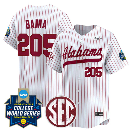 Men's Size - Alabama Softball 2026 World Series (WCWS) Vapor Premier Limited Jersey - All Stitched