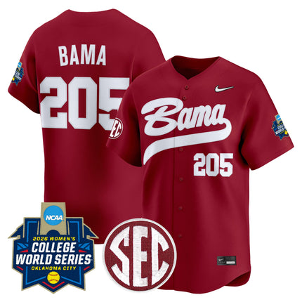 Men's Size - Alabama Softball 2026 World Series (WCWS) Vapor Premier Limited Jersey - All Stitched