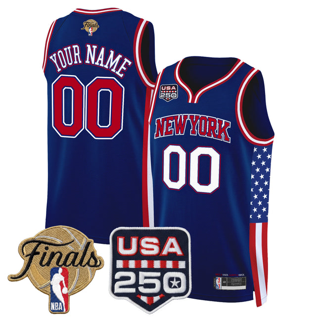New York Knicks "America 250 Edition" 2026 Finals Patch Custom Swingman Jersey - All Stitched
