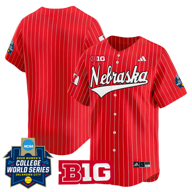 Men's Size - Nebraska Cornhuskers Softball 2026 World Series (WCWS) Vapor Premier Limited Jersey - All Stitched