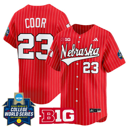 Men's Size - Nebraska Cornhuskers Softball 2026 World Series (WCWS) Vapor Premier Limited Jersey - All Stitched