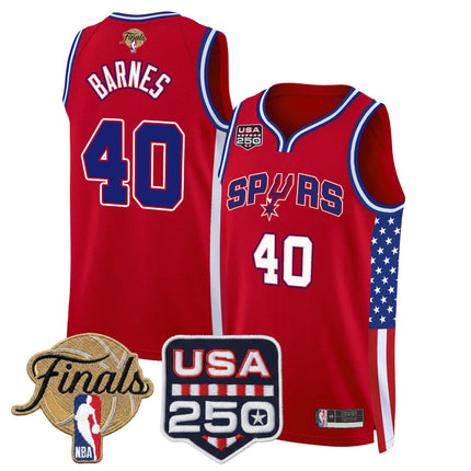 Men's San Antonio Spurs "America 250 Edition" 2026 Finals Patch Swingman Jersey - All Stitched