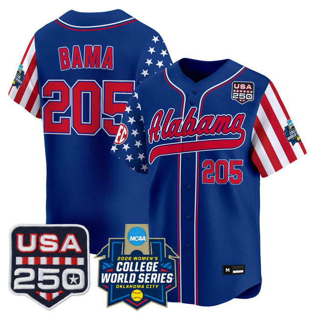 Men's Size - Alabama Softball "America 250 Edition" Vapor Premier Limited Jersey - 2026 World Series (WCWS) - All Stitched