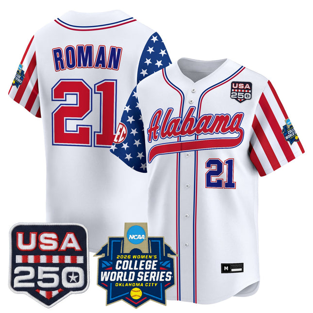 Men's Size - Alabama Softball "America 250 Edition" Vapor Premier Limited Jersey - 2026 World Series (WCWS) - All Stitched