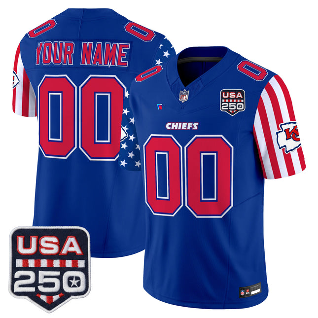 Chiefs "America 250 Edition" Vapor Limited Custom Jersey - All Stitched