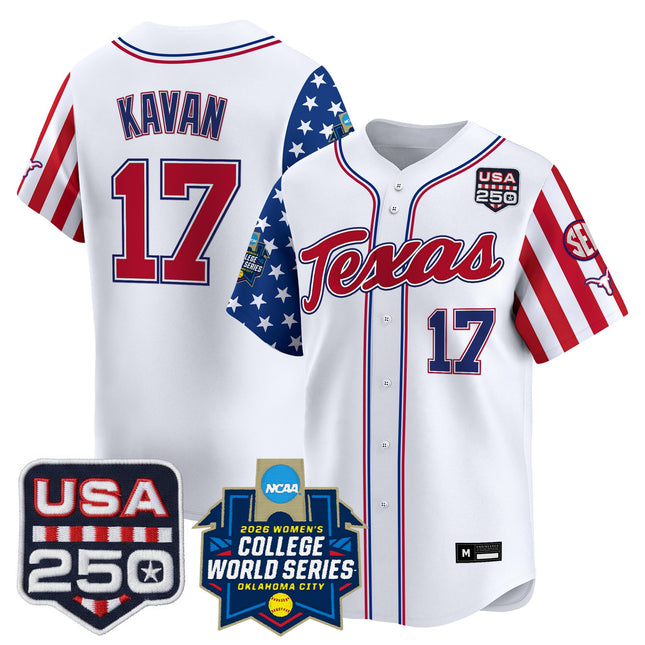 Men's Size -Texas Longhorn "America 250 Edition" Vapor Premier Limited Jersey - 2026 World Series (WCWS) - All Stitched