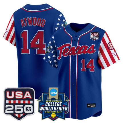 Men's Size -Texas Longhorn "America 250 Edition" Vapor Premier Limited Jersey - 2026 World Series (WCWS) - All Stitched