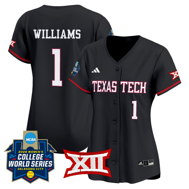 Women's Texas Tech Red Raiders Softball 2026 World Series (WCWS) Vapor Premier Limited Jersey - All Stitched