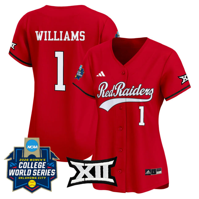 Women's Texas Tech Red Raiders Softball 2026 World Series (WCWS) Vapor Premier Limited Jersey - All Stitched