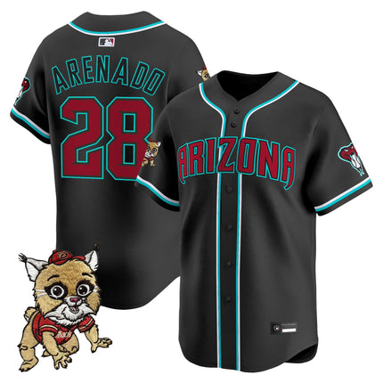 Men's Diamondbacks Baxter The Bobcat Patch Vapor Premier Limited Jersey - All Stitched