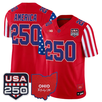 Men's Ohio State Buckeyes "America 250 Edition" Vapor Limited Jersey - All Stitched