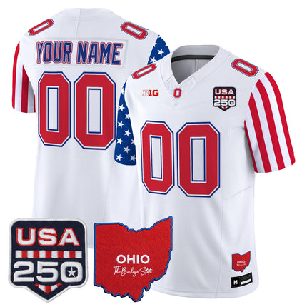 Ohio State Buckeyes "America 250 Edition" Vapor Limited Custom Jersey - All Stitched