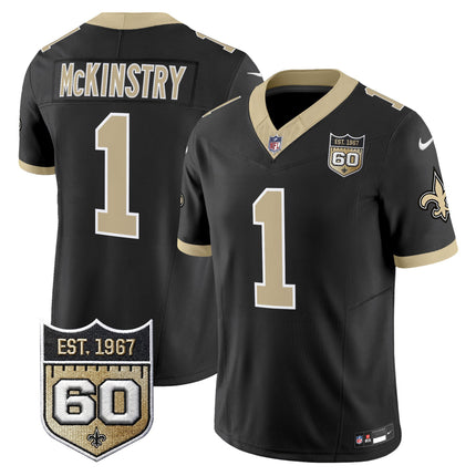 Men's New Orleans Saints 60th Anniversary Patch Vapor Jersey - Gameday Golds Edition - All Stitched
