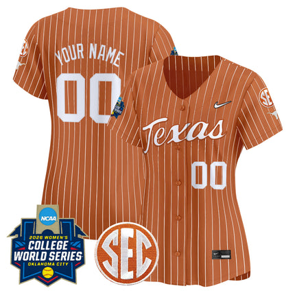 Texas Longhorns Softball 2026 World Series (WCWS) Vapor Premier Limited Custom Jersey - All Stitched