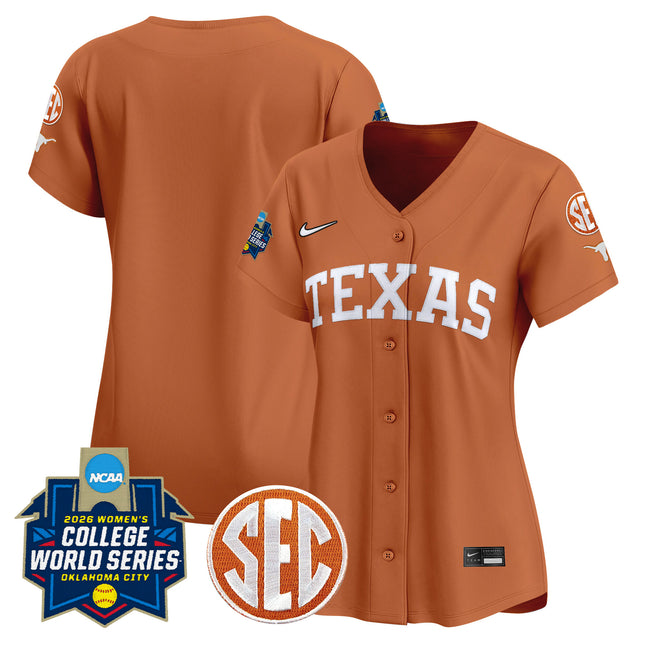 Women's Texas Longhorns Softball 2026 World Series (WCWS) Vapor Premier Limited Jersey - All Stitched