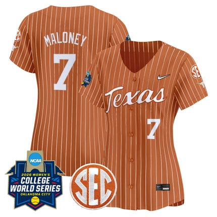 Women's Texas Longhorns Softball 2026 World Series (WCWS) Vapor Premier Limited Jersey - All Stitched