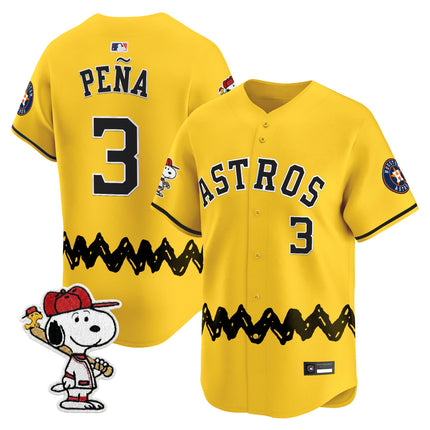 Men's Houston Astros x Peanuts Vapor Premier Limited Jersey - Stitched