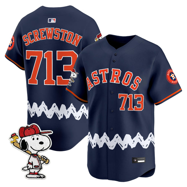Men's Houston Astros x Peanuts Vapor Premier Limited Jersey - Stitched
