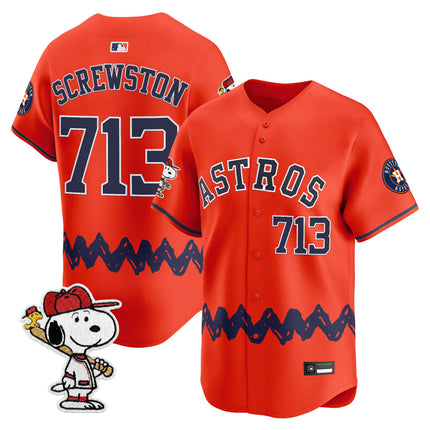 Men's Houston Astros x Peanuts Vapor Premier Limited Jersey - Stitched