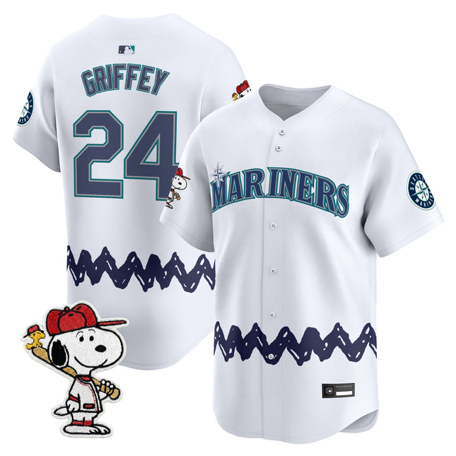 Men's Seattle Mariners x Peanuts Vapor Premier Limited Jersey - Stitched