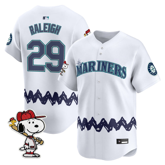 Men's Seattle Mariners x Peanuts Vapor Premier Limited Jersey - Stitched