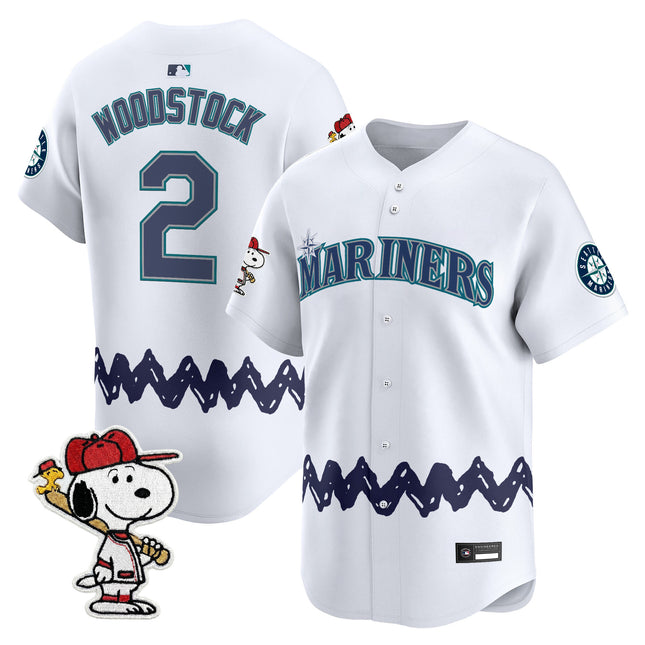 Men's Seattle Mariners x Peanuts Vapor Premier Limited Jersey - Stitched