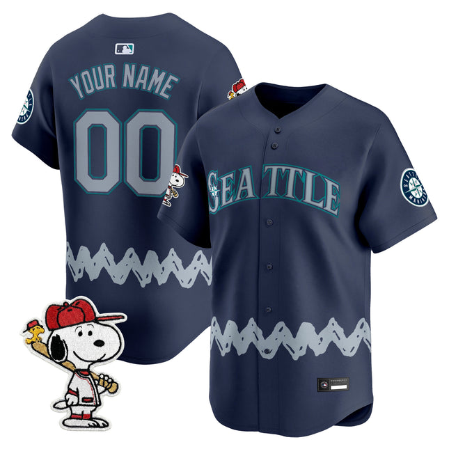 Seattle Mariners x Peanuts Vapor Premier Limited Custom Jersey - Stitched