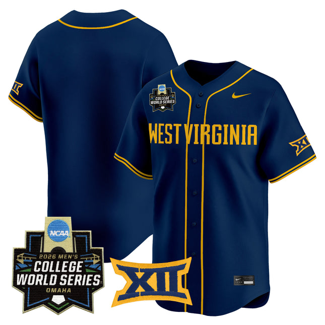 Men's West Virginia Mountaineers 2026 World Series Patch Vapor Premier Limited Jersey - All Stitched