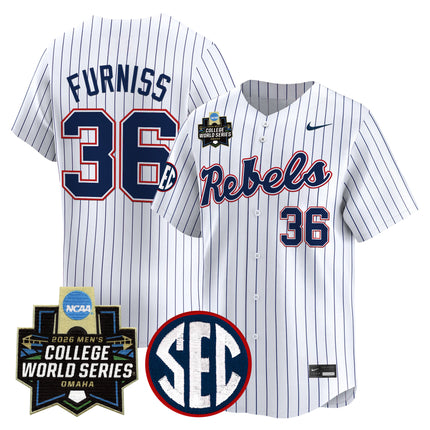 Men's Ole Miss Rebels 2026 World Series Vapor Premier Limited Jersey - All Stitched