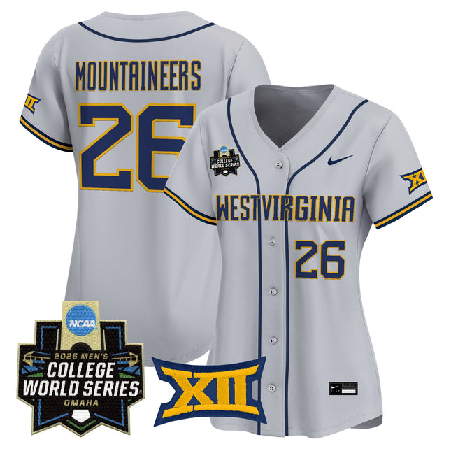 Women's West Virginia Mountaineers 2026 World Series Patch Vapor Premier Limited Jersey - All Stitched