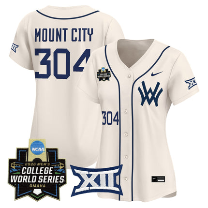 Women's West Virginia Mountaineers 2026 World Series Patch Vapor Premier Limited Jersey - All Stitched