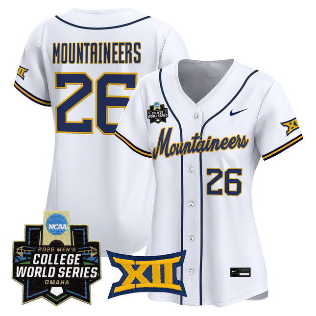 Women's West Virginia Mountaineers 2026 World Series Patch Vapor Premier Limited Jersey - All Stitched