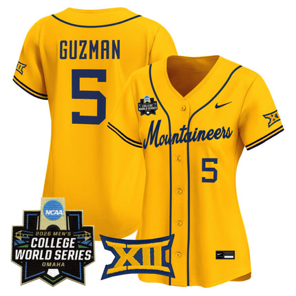 Women's West Virginia Mountaineers 2026 World Series Patch Vapor Premier Limited Jersey - All Stitched