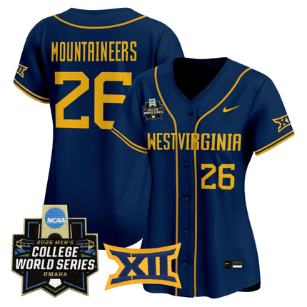 Women's West Virginia Mountaineers 2026 World Series Patch Vapor Premier Limited Jersey - All Stitched