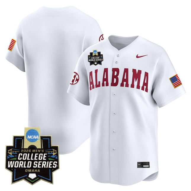 Men's Alabama Crimson Tide 2026 World Series Vapor Premier Limited Jersey - All Stitched