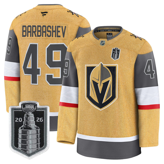Men's Vegas Golden Knights 2026 Stanley Cup Patch Premium Jersey - All Stitched