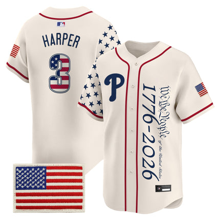Men's Philadelphia Phillies "America 250 Edition" Vapor Premier Limited Jersey V2 - Stitched