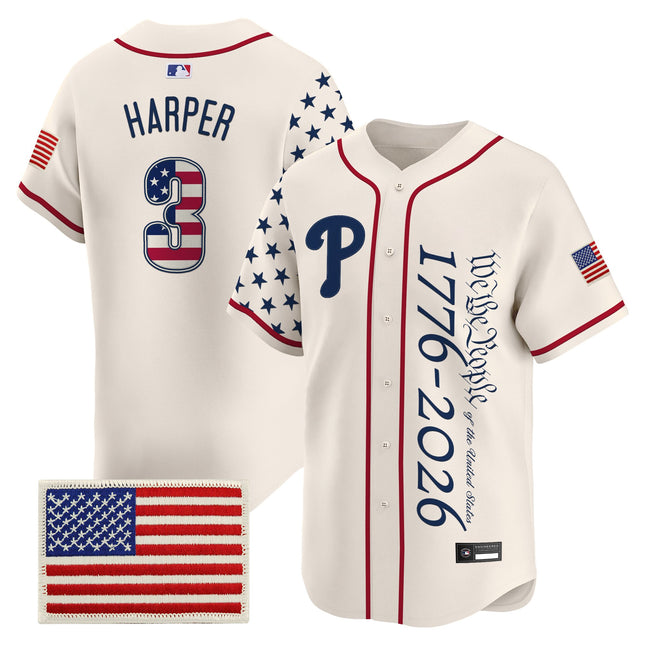 Men's Philadelphia Phillies "America 250 Edition" Vapor Premier Limited Jersey V2 - Stitched