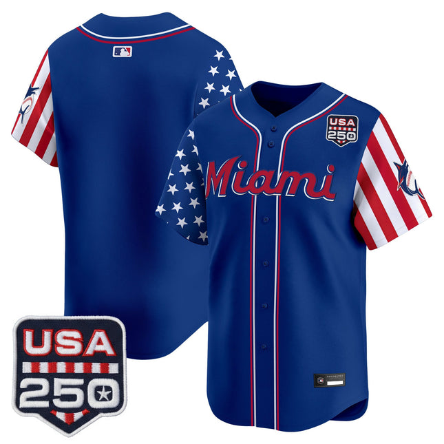 Men's Miami Marlins "America 250 Edition" Vapor Premier Limited Jersey - All Stitched