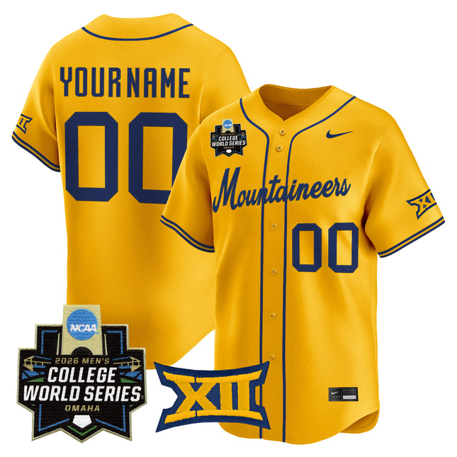 West Virginia Mountaineers 2026 World Series Vapor Premier Limited Custom Jersey V2 - All Stitched