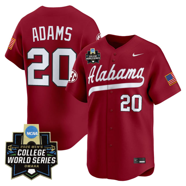 Men's Alabama Crimson Tide 2026 World Series Vapor Premier Limited Jersey V2 - All Stitched