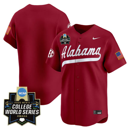 Men's Alabama Crimson Tide 2026 World Series Vapor Premier Limited Jersey V2 - All Stitched
