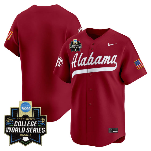 Men's Alabama Crimson Tide 2026 World Series Vapor Premier Limited Jersey V2 - All Stitched