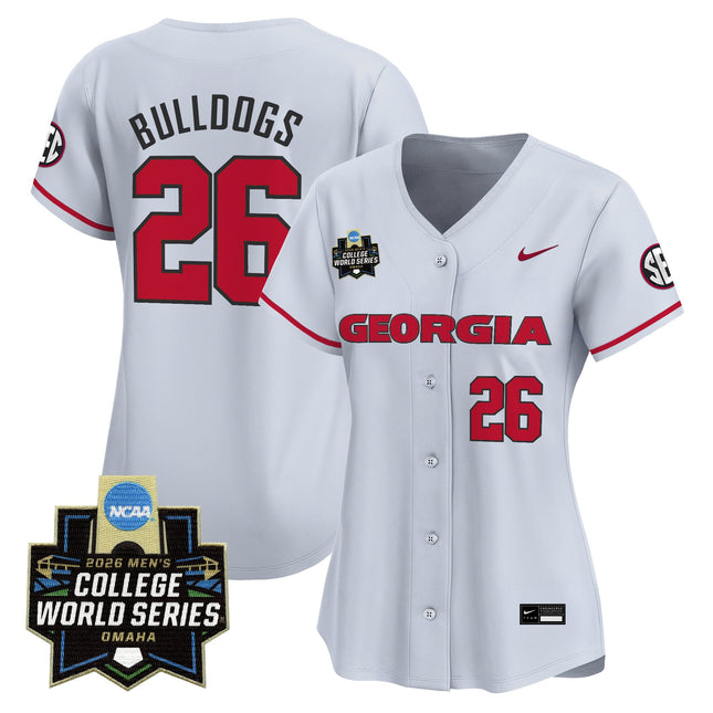 Women's Georgia Bulldogs Baseball 2026 World Series Vapor Premier Limited Jersey - All Stitched