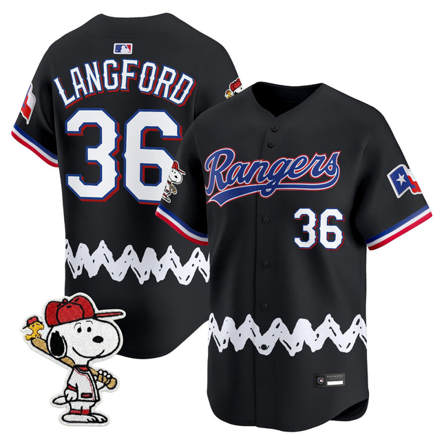 Men's Texas Rangers x Peanuts Vapor Premier Limited Jersey - Stitched